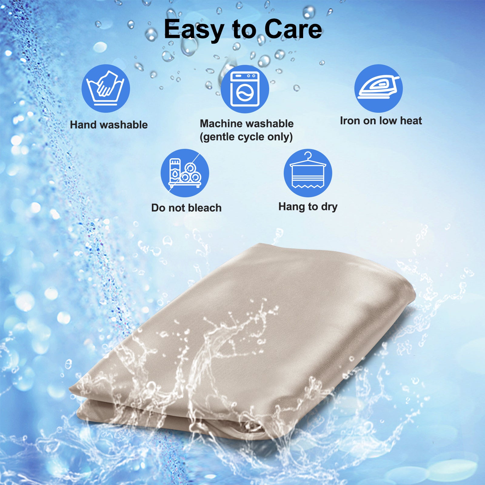 Satin Pillowcase For Contour Memory Foam Pillows - 20" X 12.6" X 4.1"/3.2", Envelope Closure, Champagne
